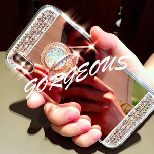 Bling iPhone 7Plus/8 Plus Mirror Case w/ Ringstand